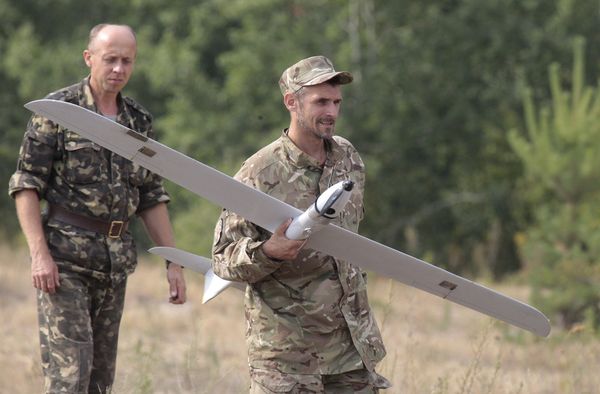 Украинский беспилотник во время учений