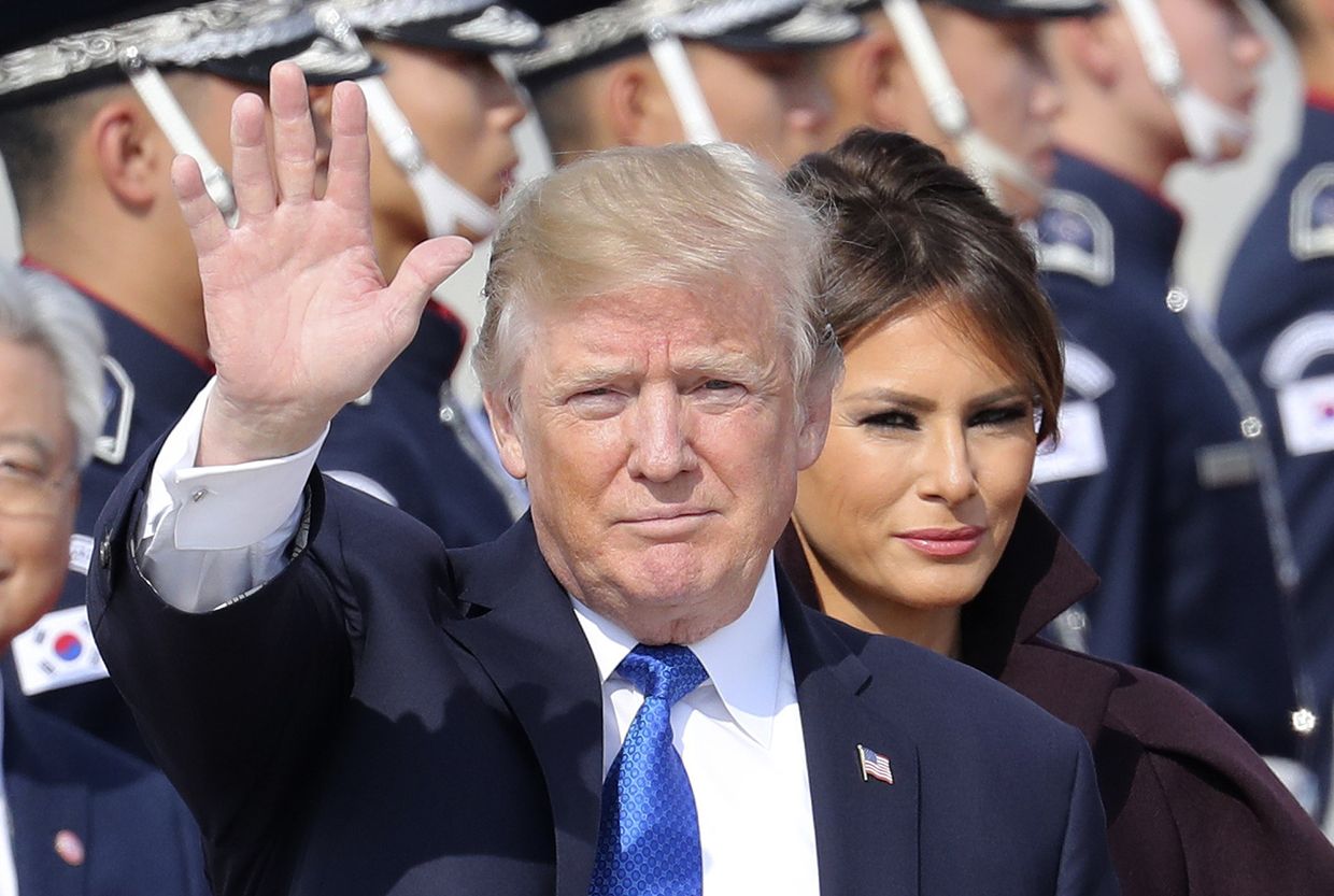 Президент США Дональд Трамп и первая леди Меланья Трамп