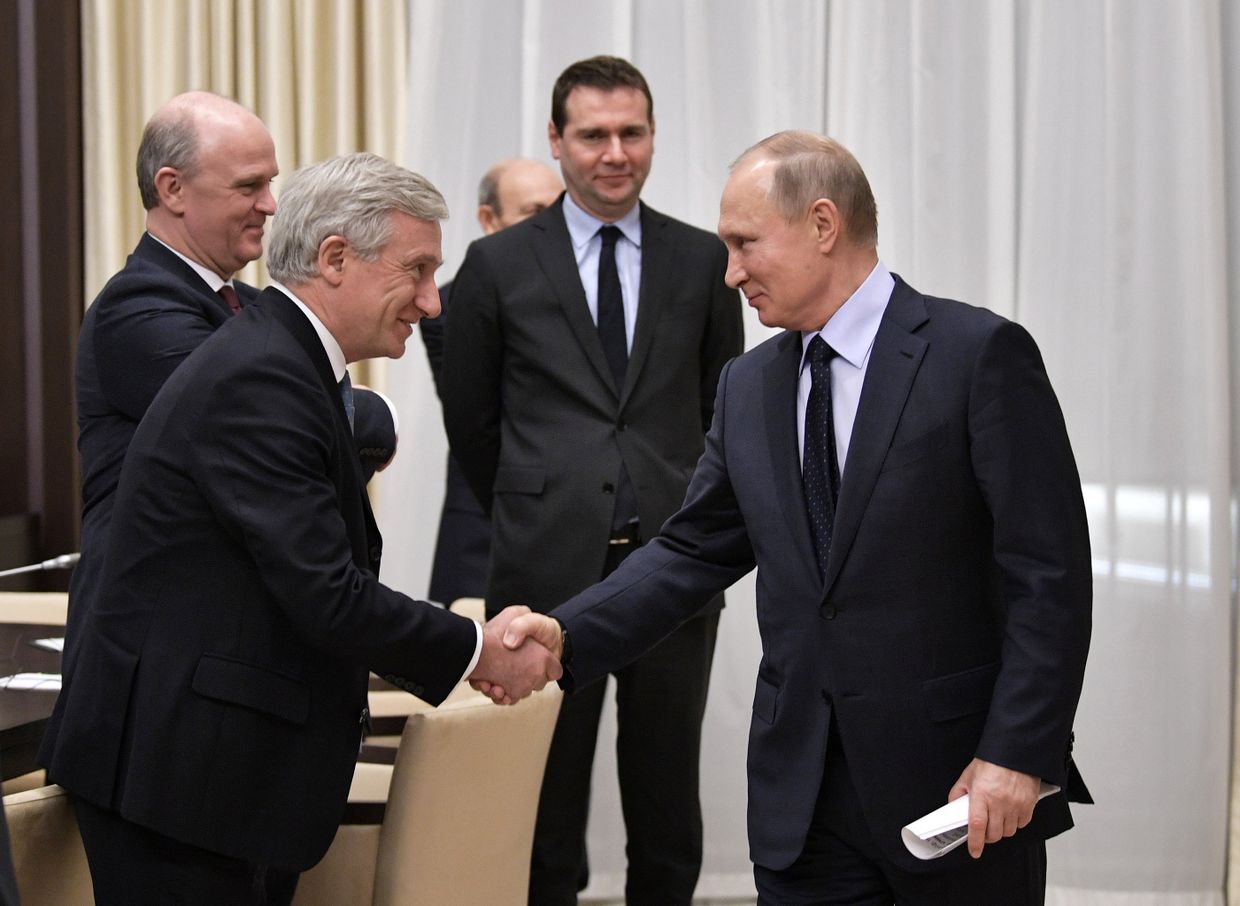 Президент РФ В. Путин встретился с представителями экономического совета Франко-российской ТПП