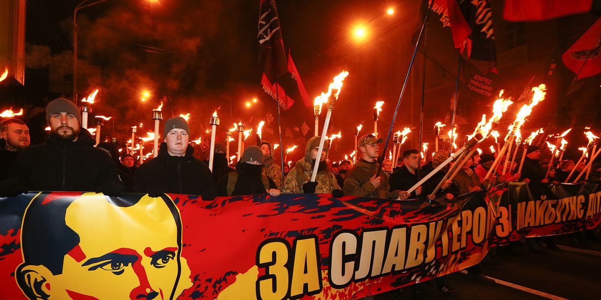 Участники марша националистов в Киеве