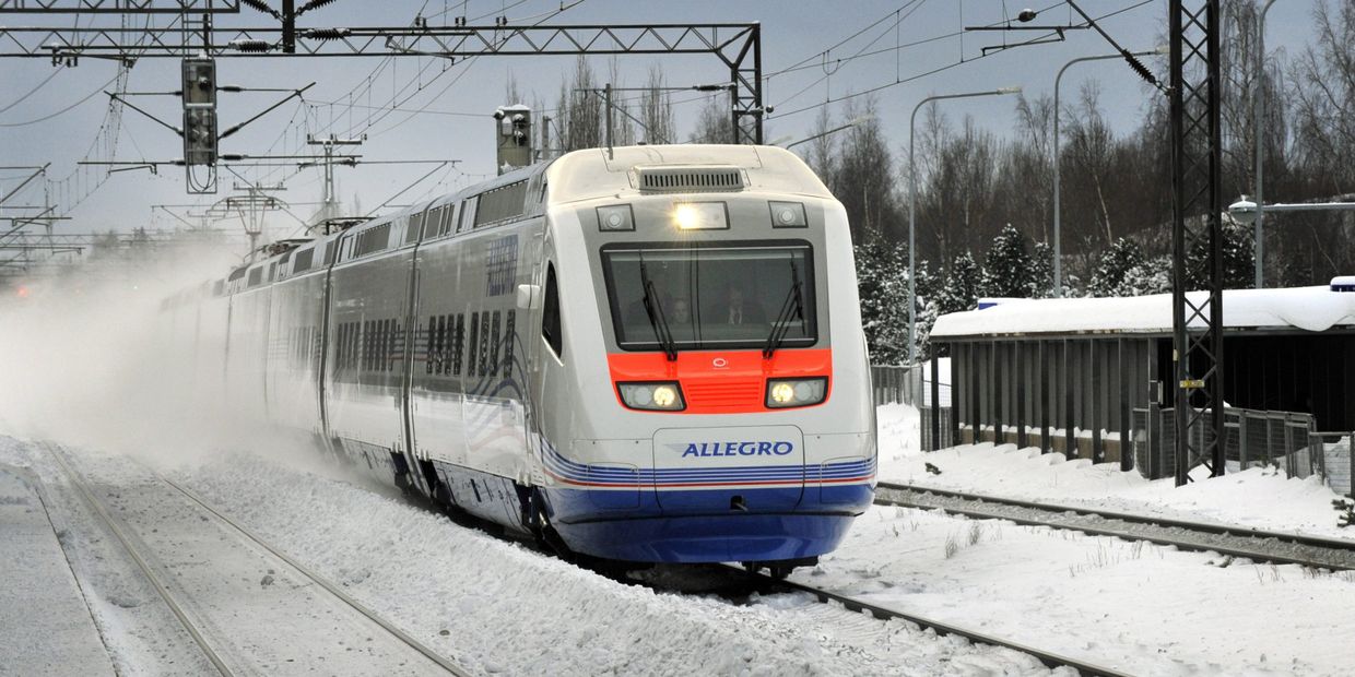 Поезд Allegro в Хельсинки, Финляндия