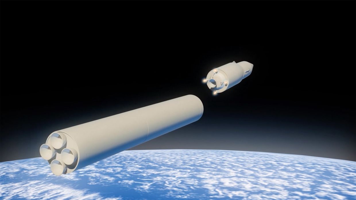Графическое изображение российского ракетного комплекса стратегического назначения с гиперзвуковым планирующим крылатым блоком
