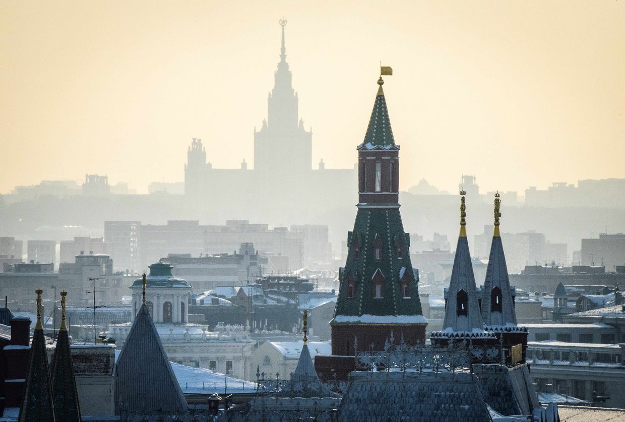 Вид на кремль в Москве