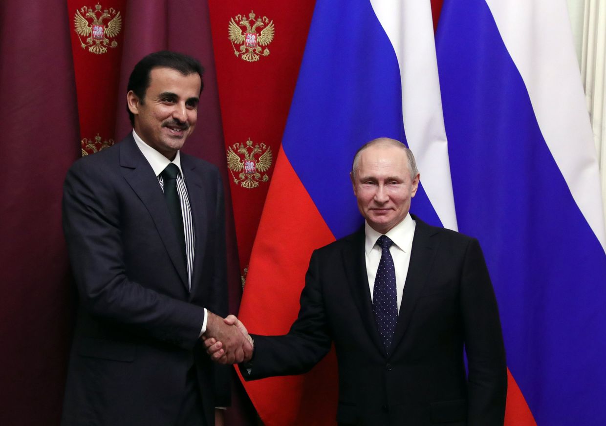 Президент РФ В. Путин встретился с эмиром Катара Тамимом бен Хамадом Аль Тани