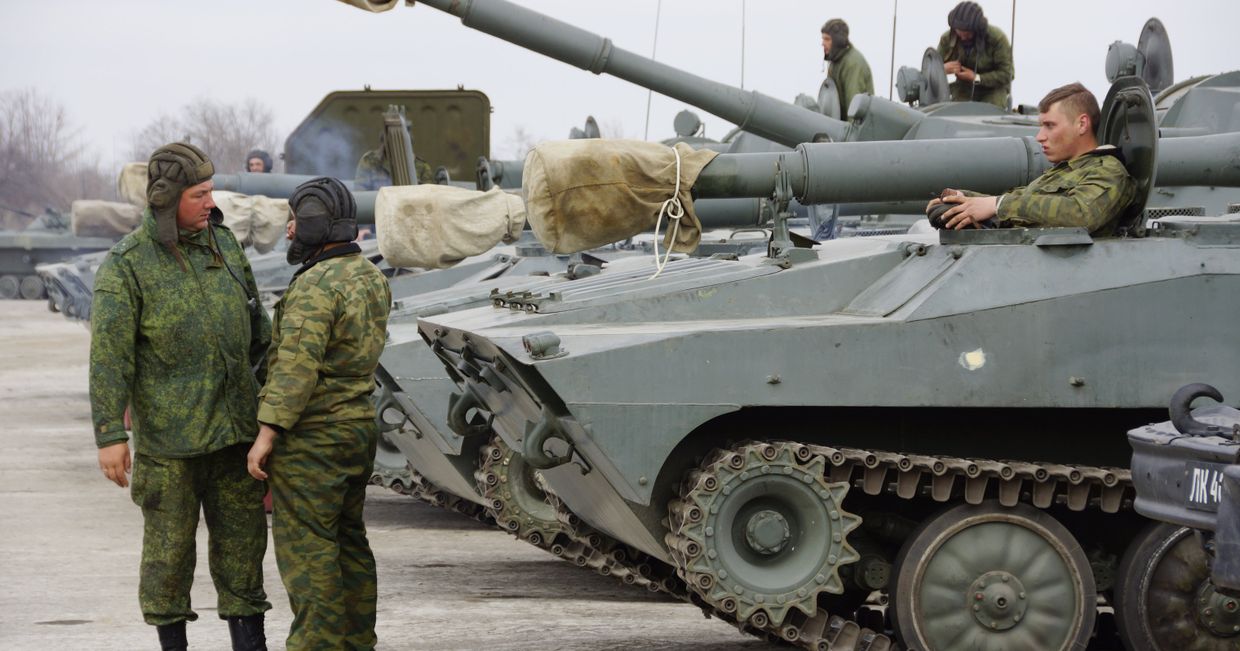 Военная техника в Луганской области.