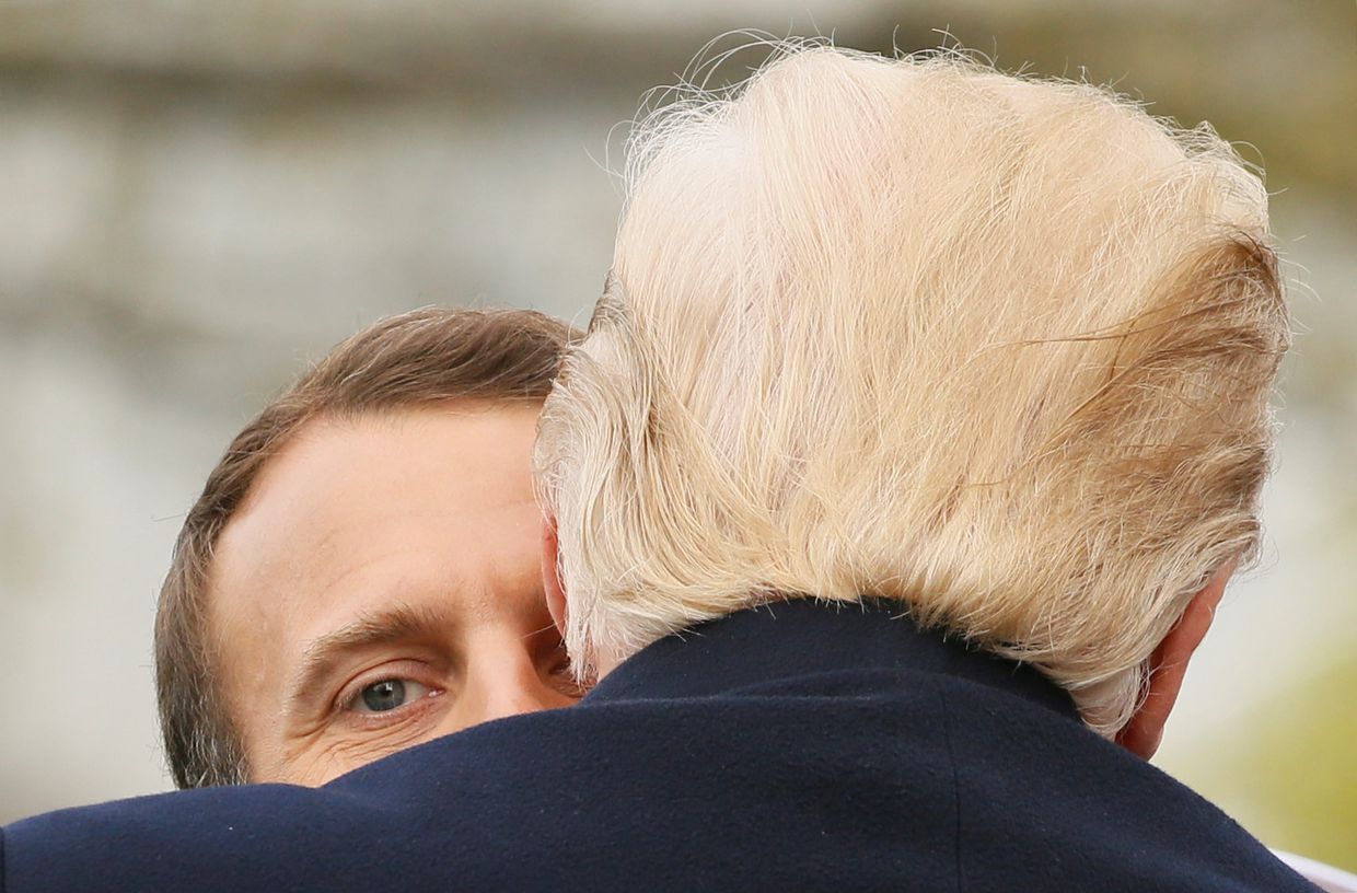 Президент США Дональд Трамп и президент Франции Эммануэль Макрон