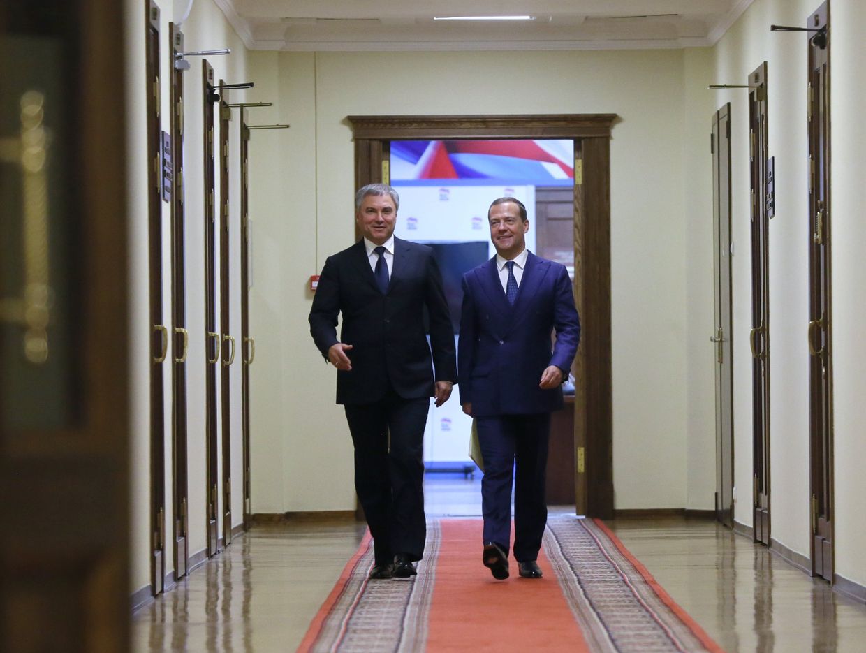 Кандидат на пост премьер-министра РФ Д. Медведев встретился с депутатами фракции «Единая Россия» в Госдуме РФ