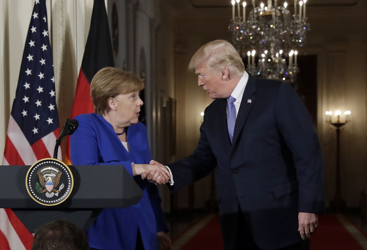 Президент Дональд Трамп и канцлер Германии Ангела Меркель Президент Дональд Трамп и канцлер Германии Ангела Меркель