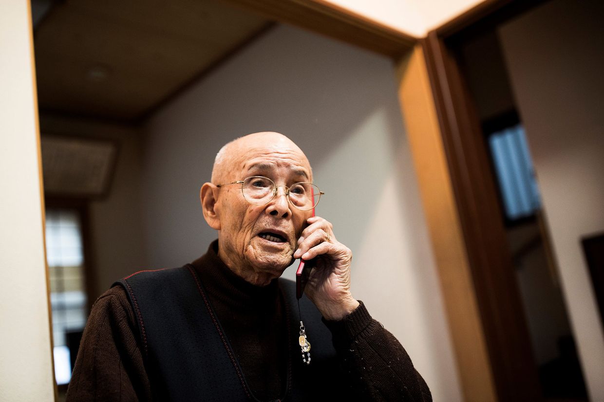 96-летний ветеран, бывший матрос японского императорского флота Куниёси Такимото