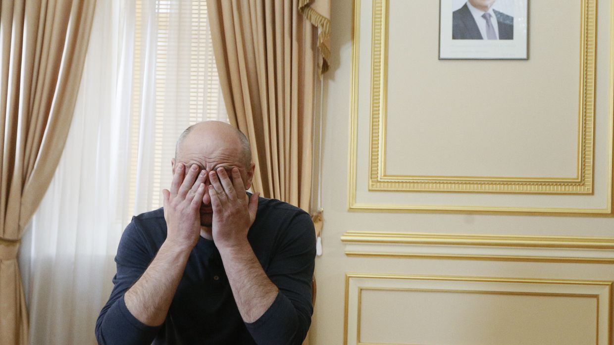 Журналист Аркадий Бабченко во время пресс-конференции в Киеве, Украина. 31 мая 2018