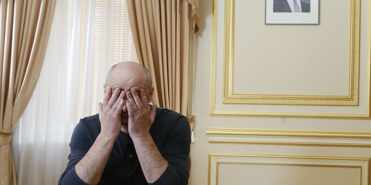 Журналист Аркадий Бабченко во время пресс-конференции в Киеве, Украина. 31 мая 2018