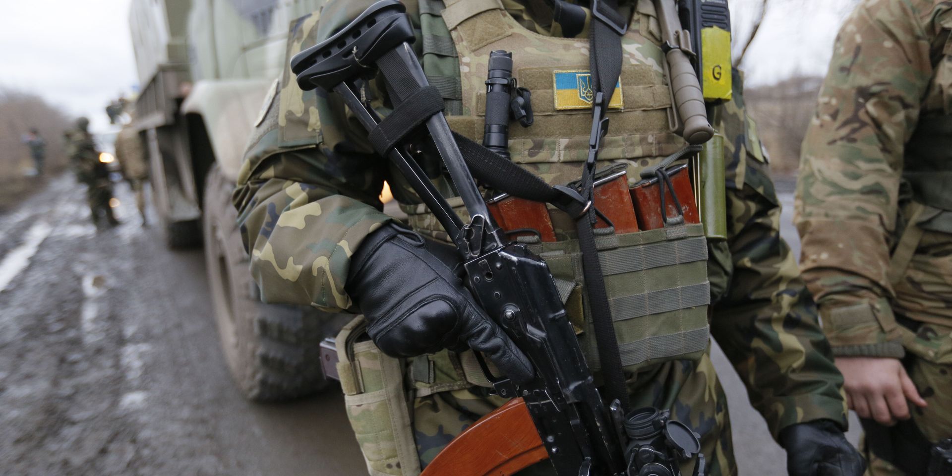 Солдаты украинской правительственной армии в районе возле деревни Дебальцево, Донецкая область - ИноСМИ, 1920, 21.02.2022
