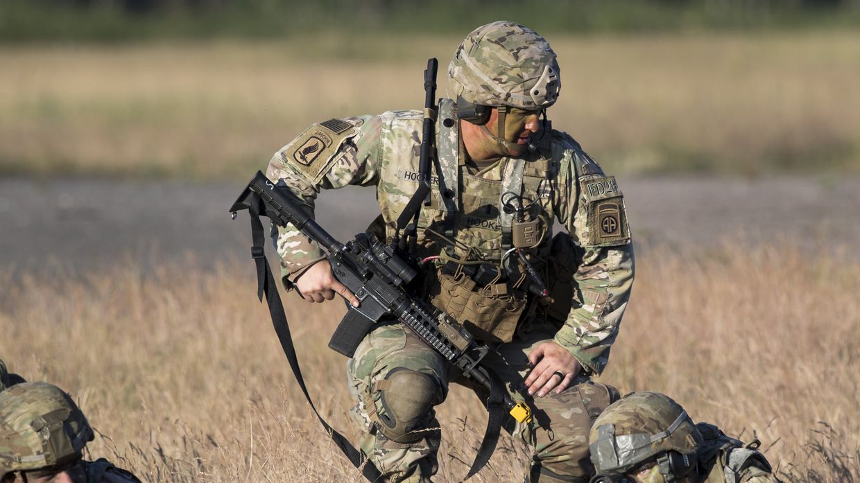 Американские десантники во время военных учений Saber Strike 2018 в Гайжюнае, Литва. 9 июня 2018