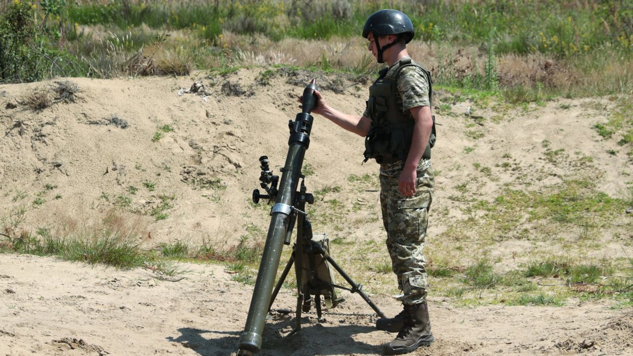 Военнослужащие во время учений в Львовской области