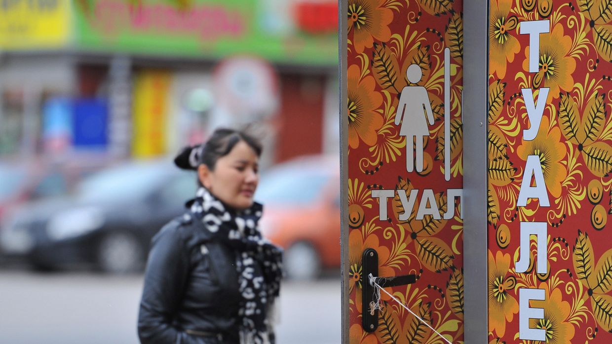 В Москве появились общественные туалеты, расписанные под хохлому