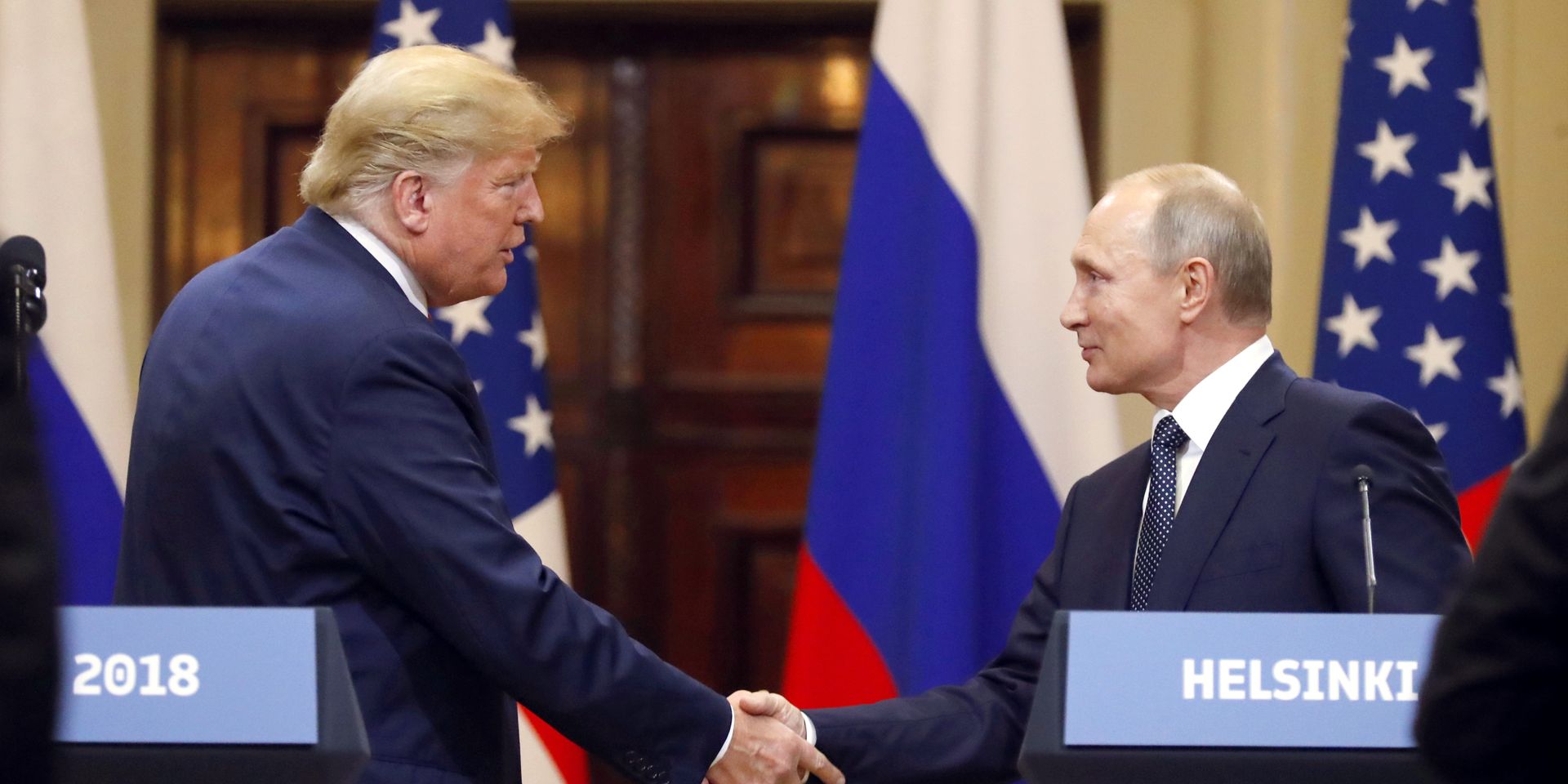 Президент РФ Владимир Путин и президент США Дональд Трамп во время пресс-конференции в Хельсинки. 16 июля 2018 - ИноСМИ, 1920, 09.08.2025