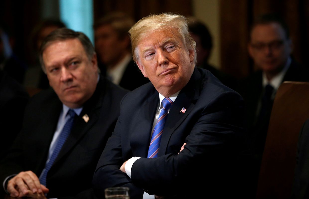 Госсекретарь США Майк Помпео и президент Дональд Трамп