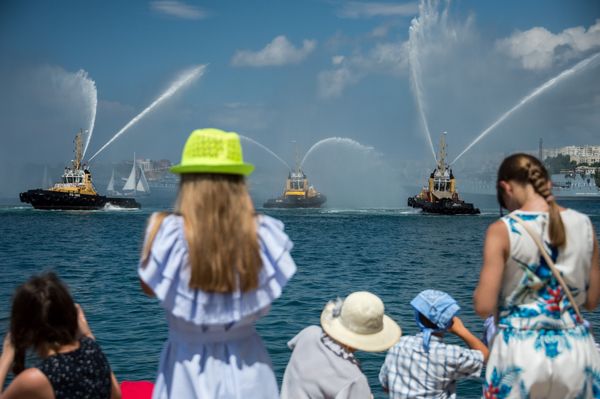 Репетиция парада ВМФ в регионах России