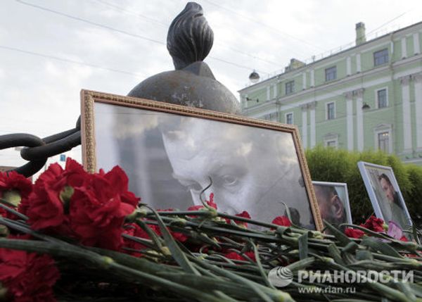Акция памяти Юрия Буданова в Санкт-Петербурге