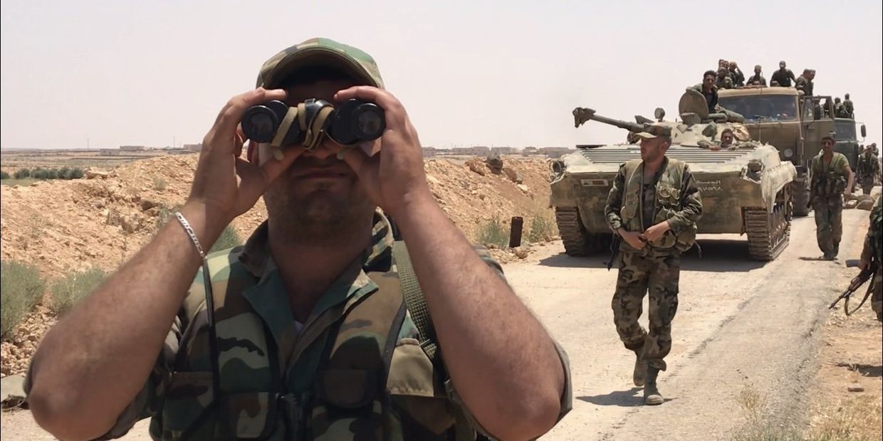 Сирийская армия на границе с Иорданией а провинции Дераа . 5 июля 2018 Сирийская армия на границе с Иорданией а провинции Дераа . 5 июля 2018