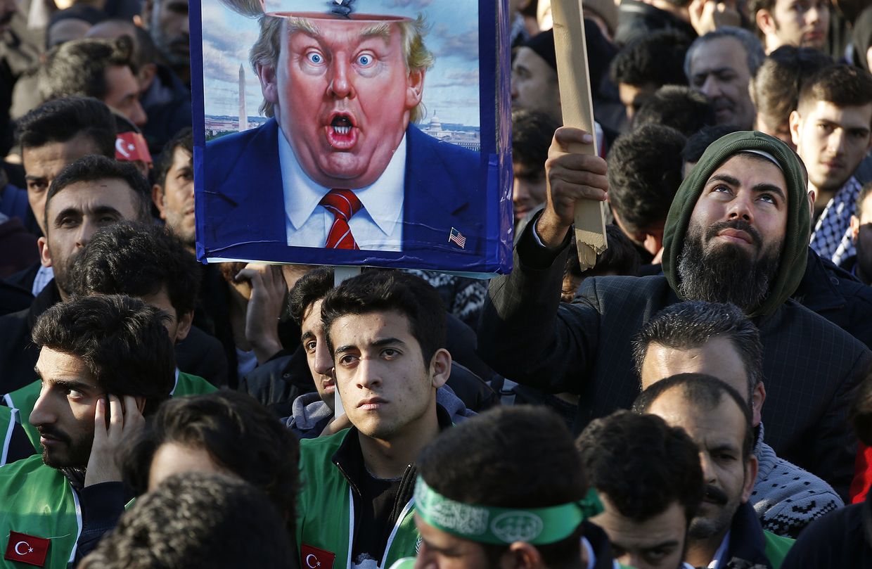 Акция протеста против решения Дональда Трампа признать Иерусалим столицей Израиля