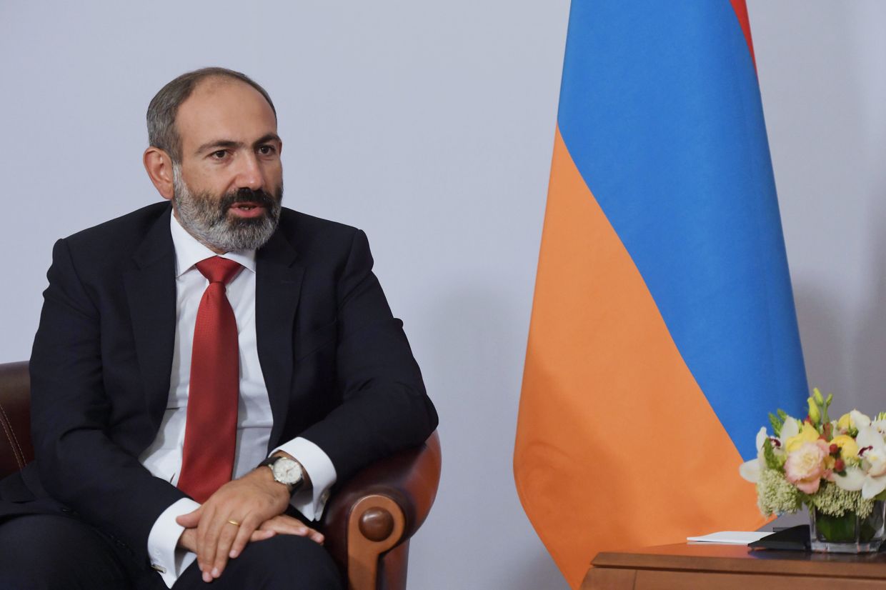 Премьер-министр Армении Никол Пашинян на встрече с президентом РФ Владимиром Путиным. 14 мая 2018