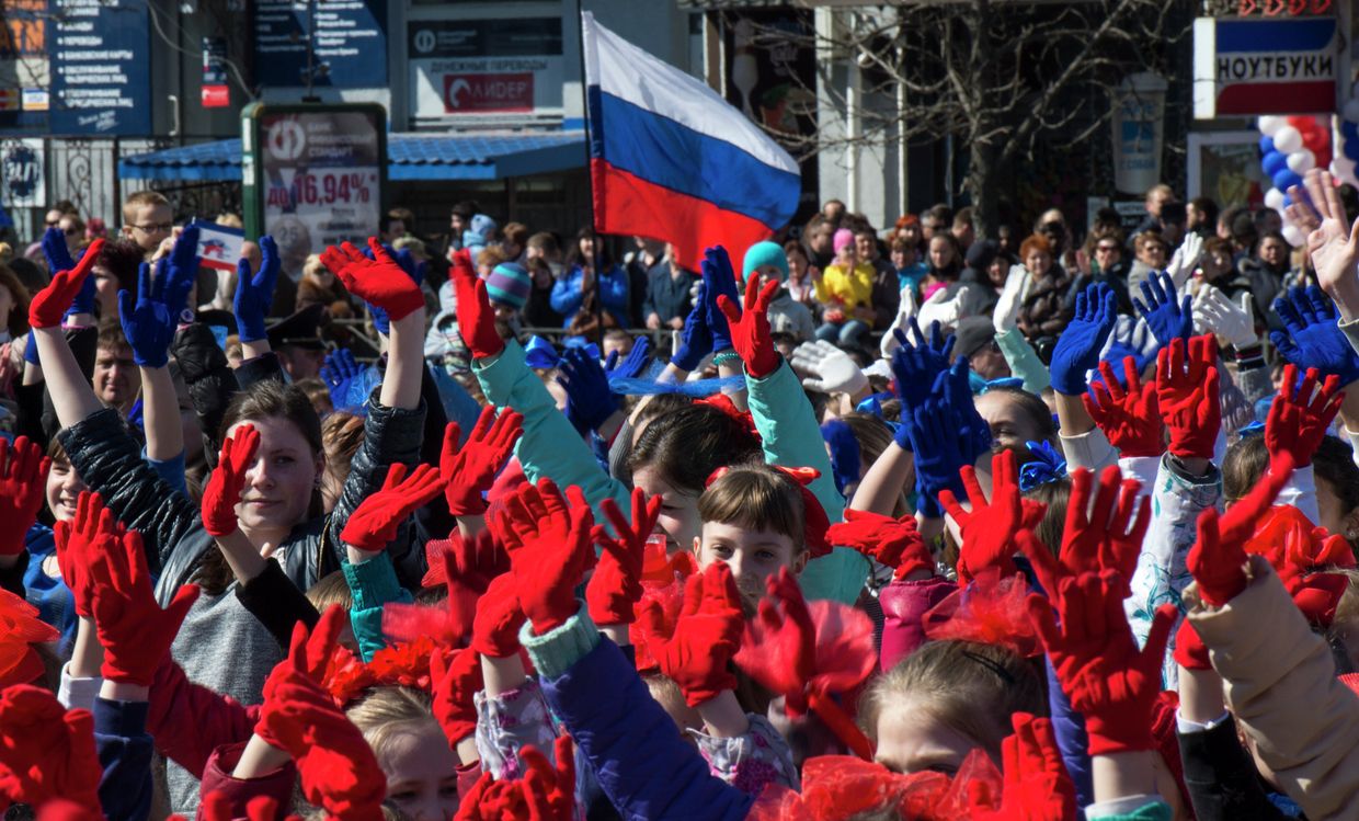 Празднование годовщины Крымской весны в Симферополе