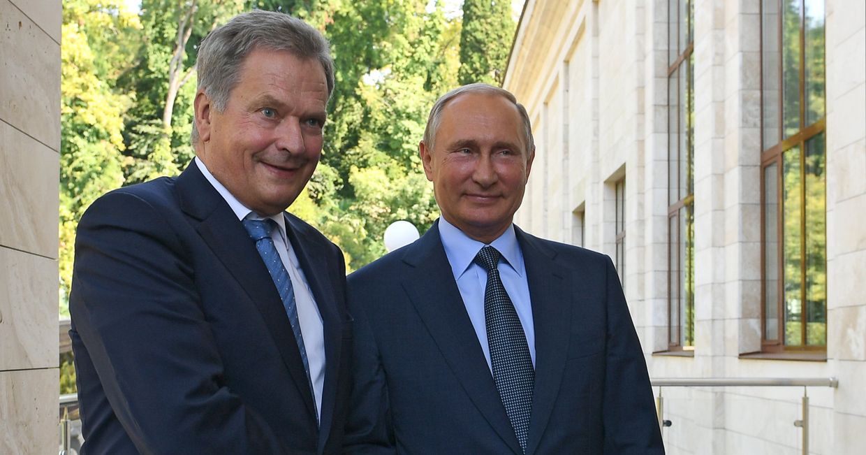 Президент РФ Владимир Путин и президент Финляндской Республики Саули Ниинисте во время встречи. 22 августа 2018