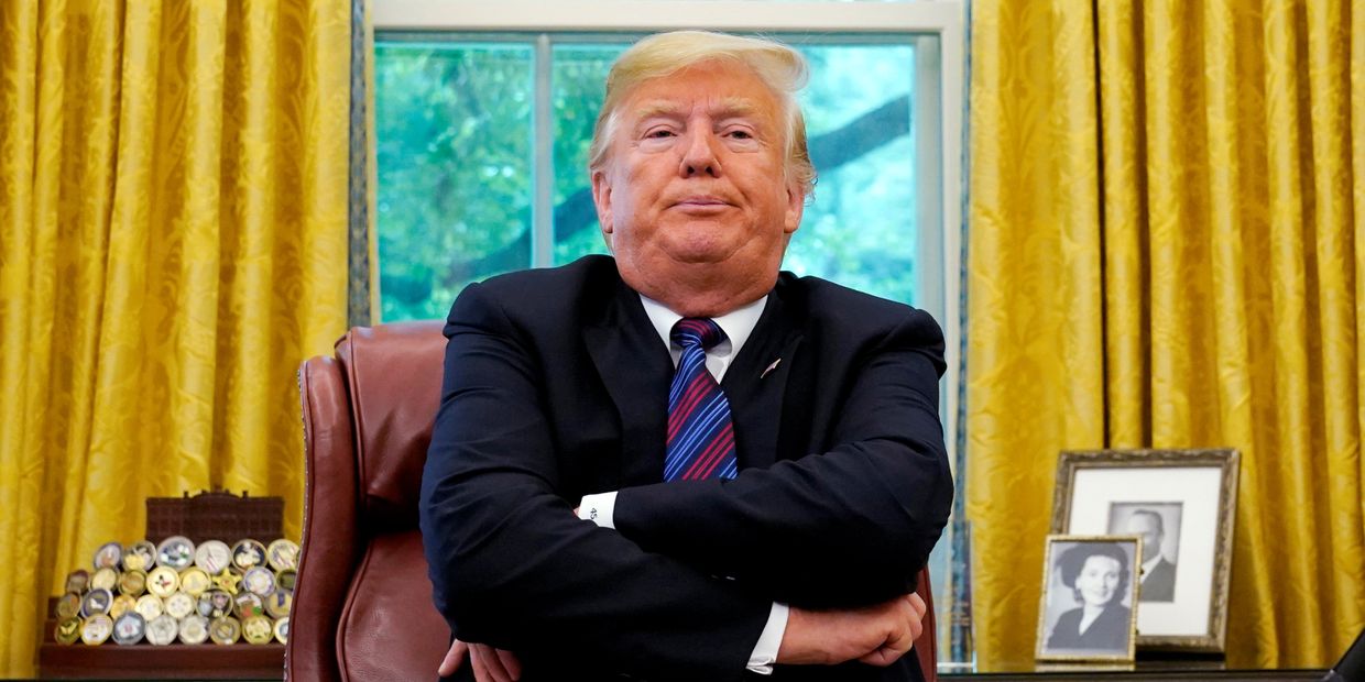 Президент США Дональд Трамп во время объявления о двустороннем торговом соглашении с Мексикой Президент США Дональд Трамп во время объявления о двустороннем торговом соглашении с Мексикой