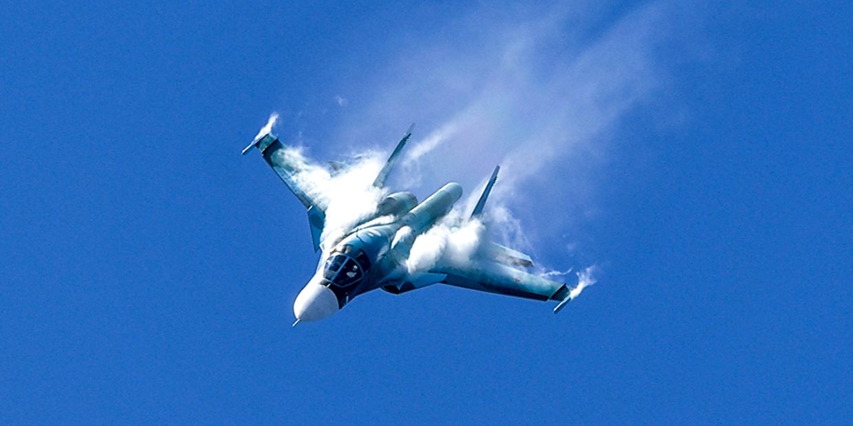 Истребитель-бомбардировщик Су-34 на IV Международном военно-техническом форуме «Армия-2018»