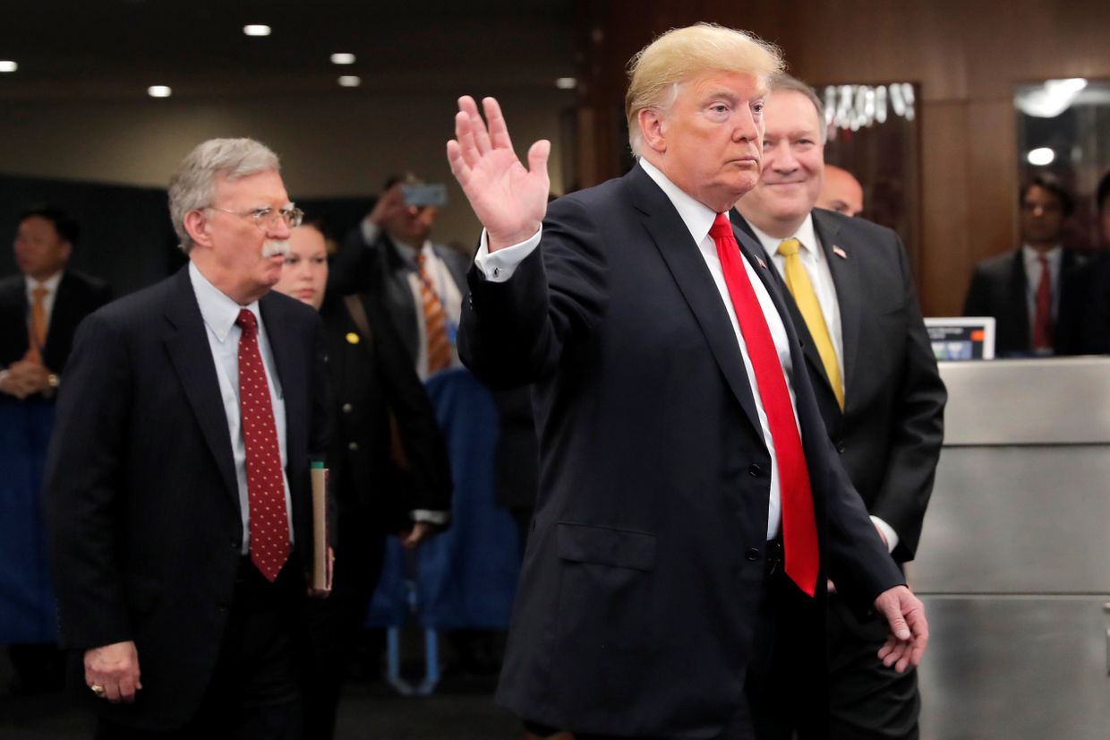 Президент США Дональд Трамп в штаб-квартире ООН перед началом Генеральной ассамблеи