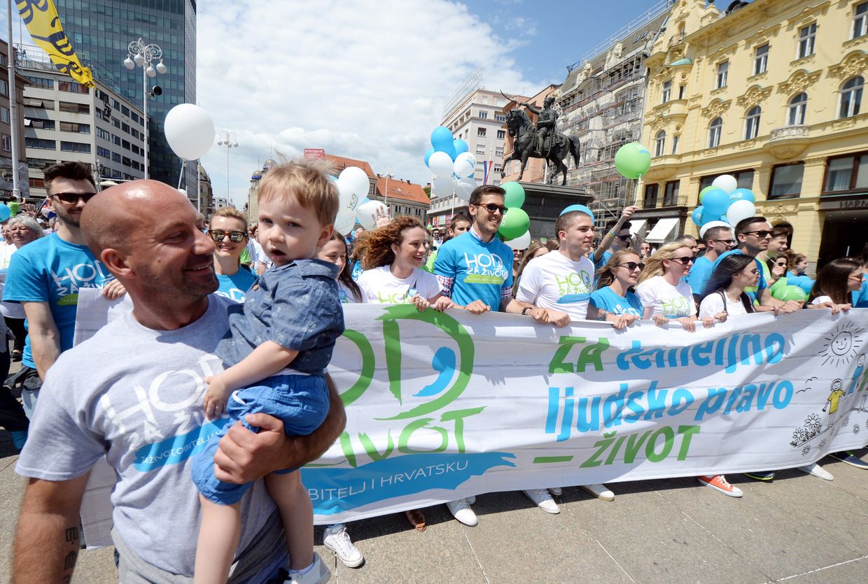 Протесты против абортов в Загребе, Хорватия
