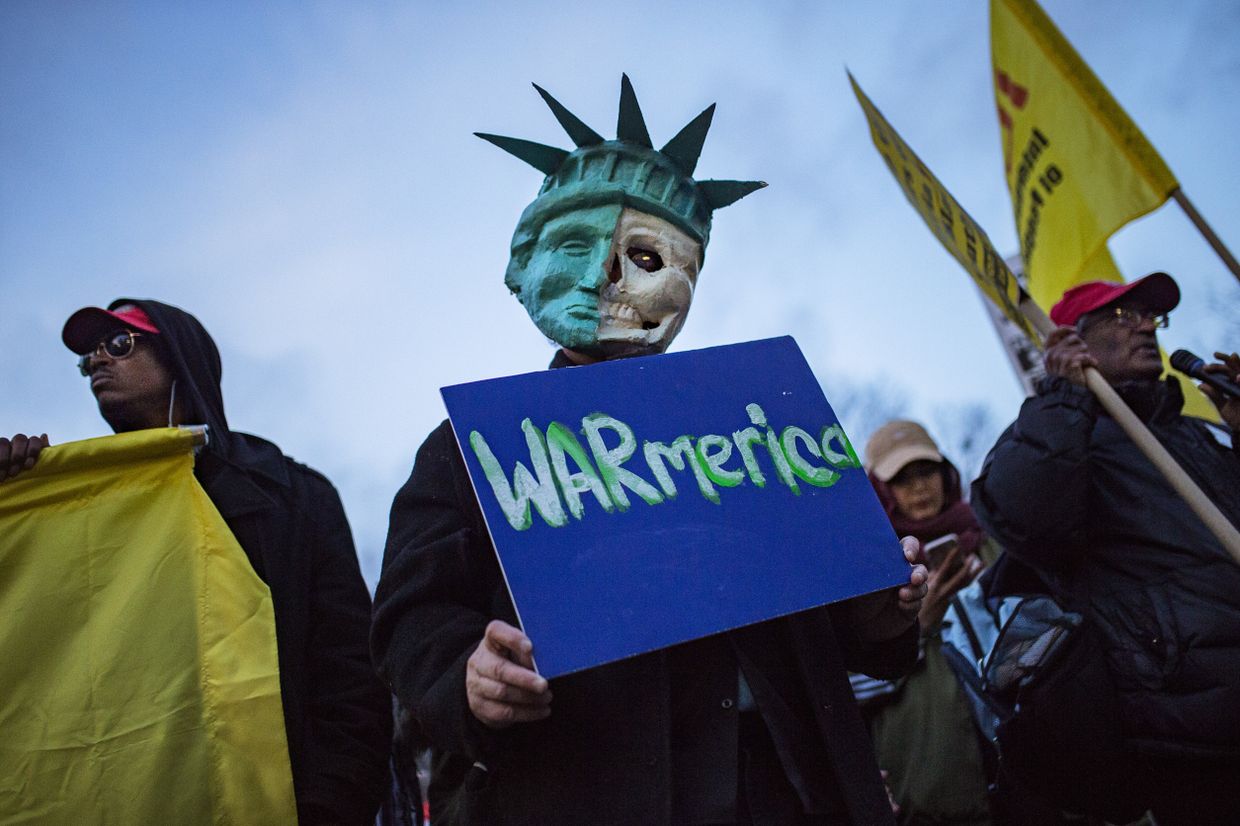 Протесты против ударов США по Сирии, Нью-Йорк