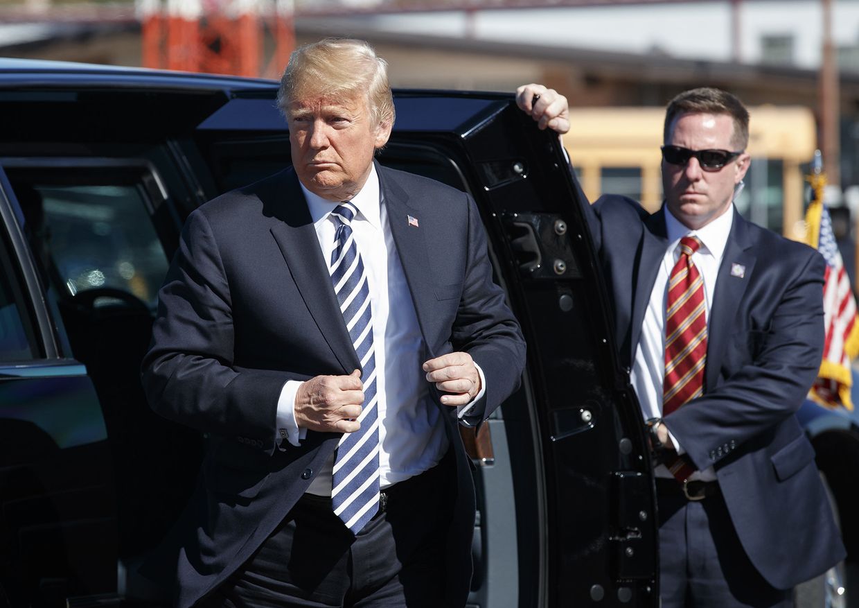 Президент США Дональд Трамп во время предвыборного митинга