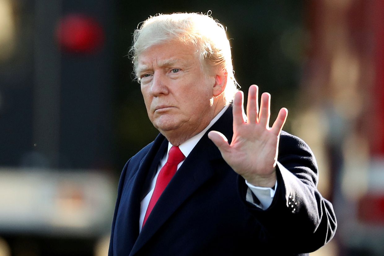 Президент США Дональд Трамп перед отъездом в Висконсин. 24 октября 2018