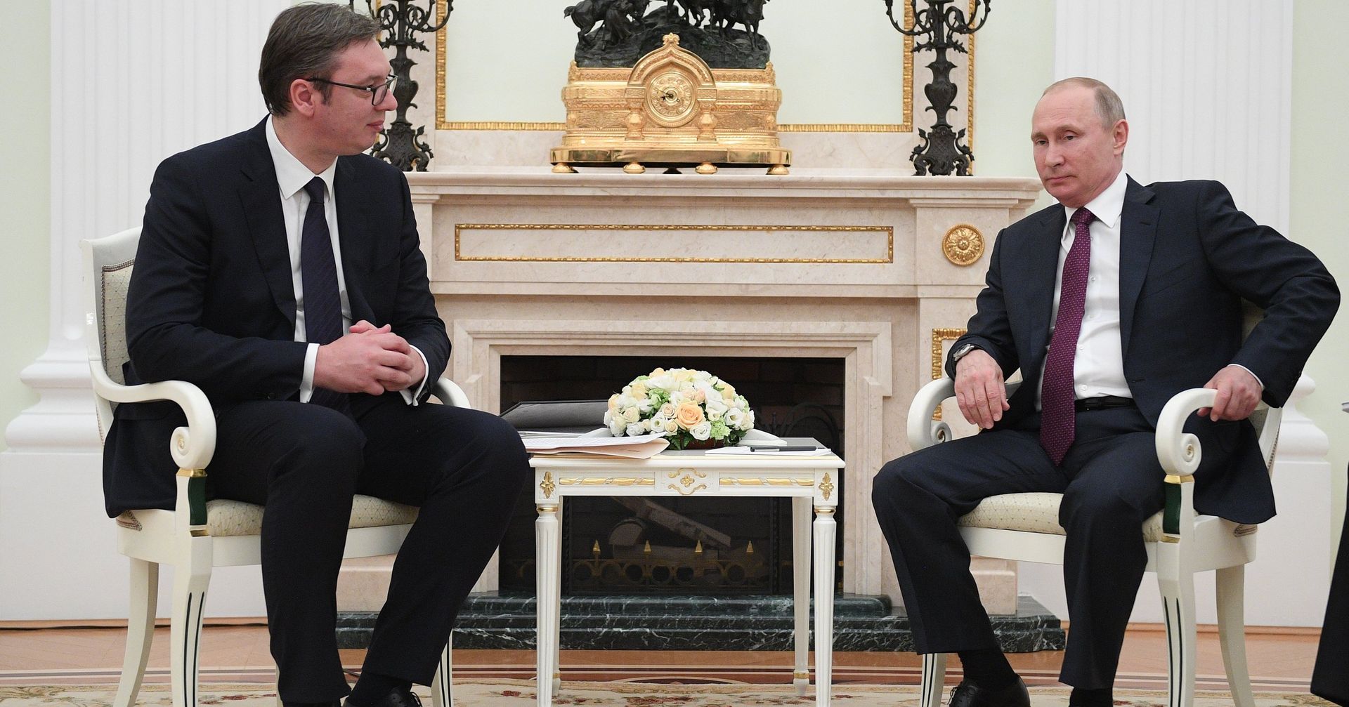 Президент РФ Владимир Путин и президент республики Сербии Александр Вучич во время встречи. 8 мая 2018 - ИноСМИ, 1920, 10.10.2021