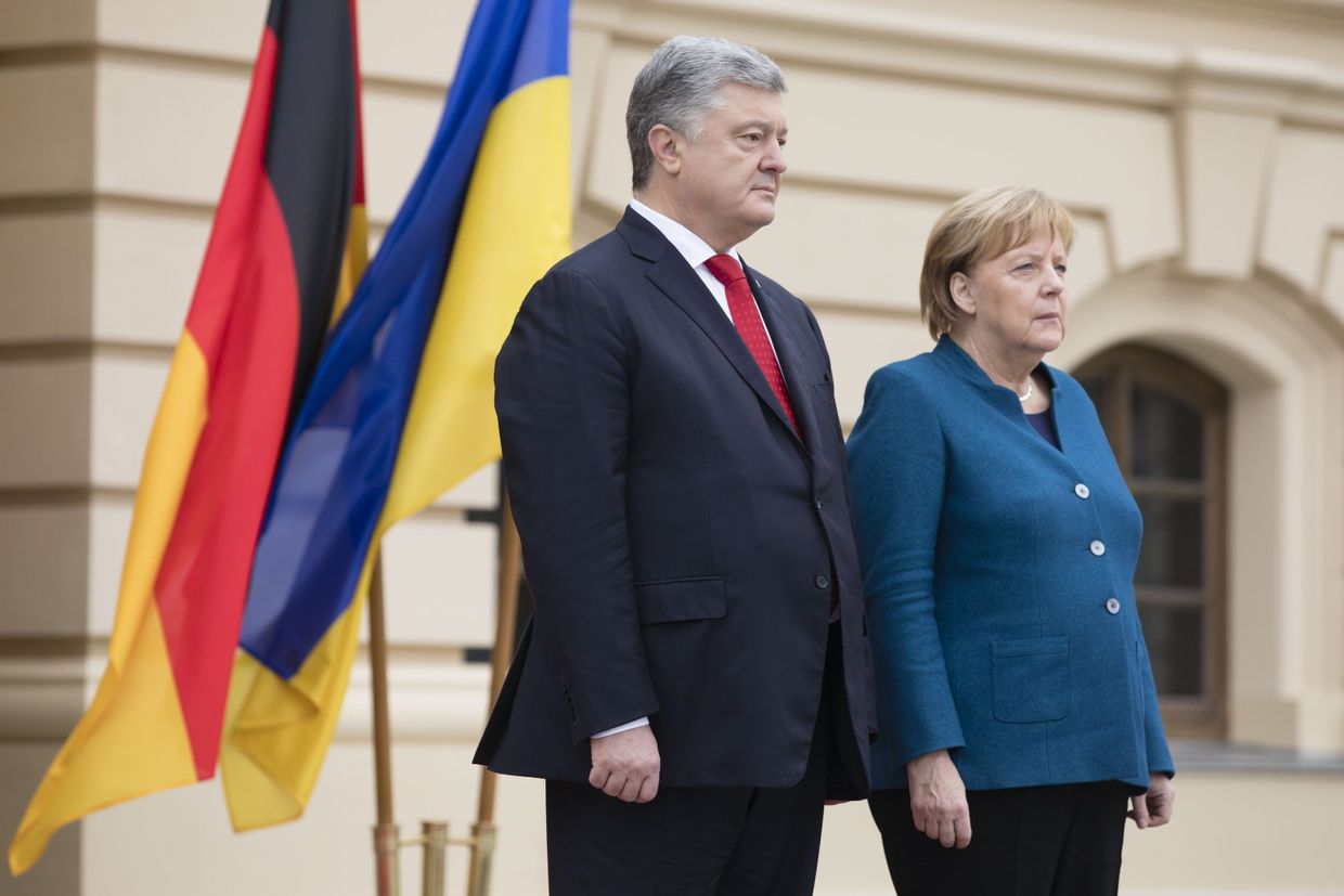 Встреча президента Украины П. Порошенко и канцлера Германии А. Меркель в Киеве