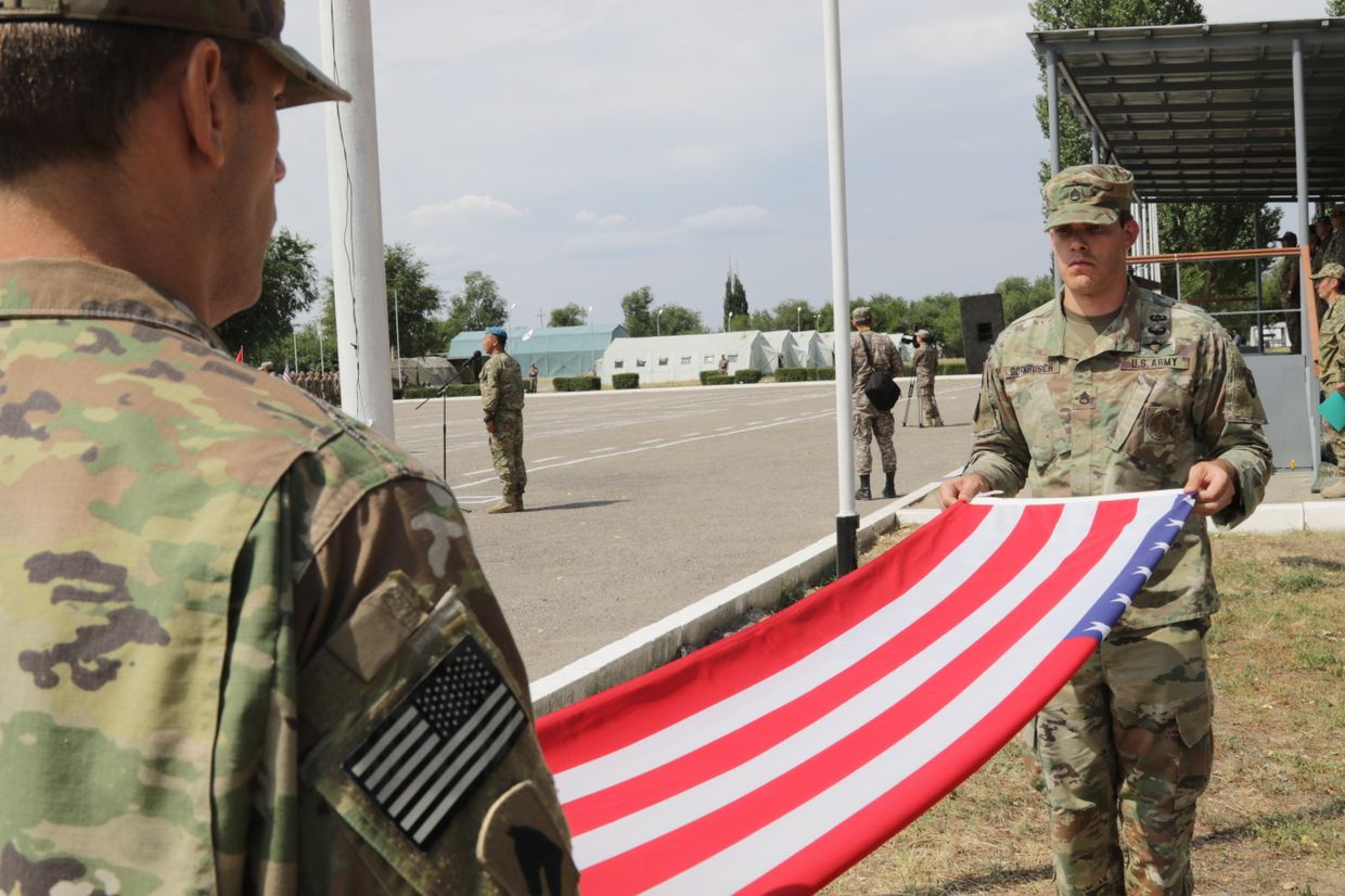 Военнослужащие армии США во время совместных учений с армией Казахстана Степной орел под Алма-Атой