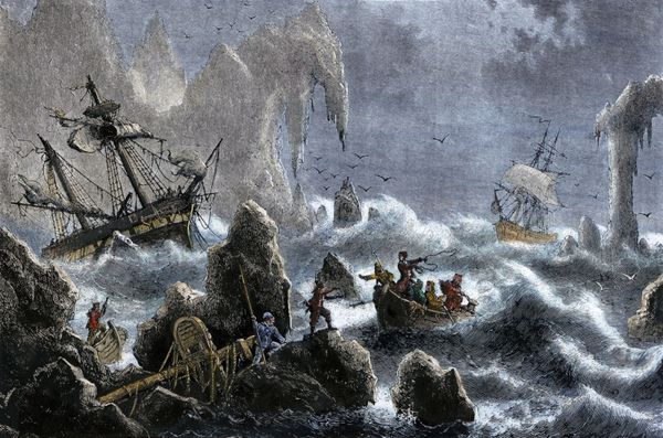 Экспедиция Вита Беринга во время крушение на Алеутских островах в 1741 году