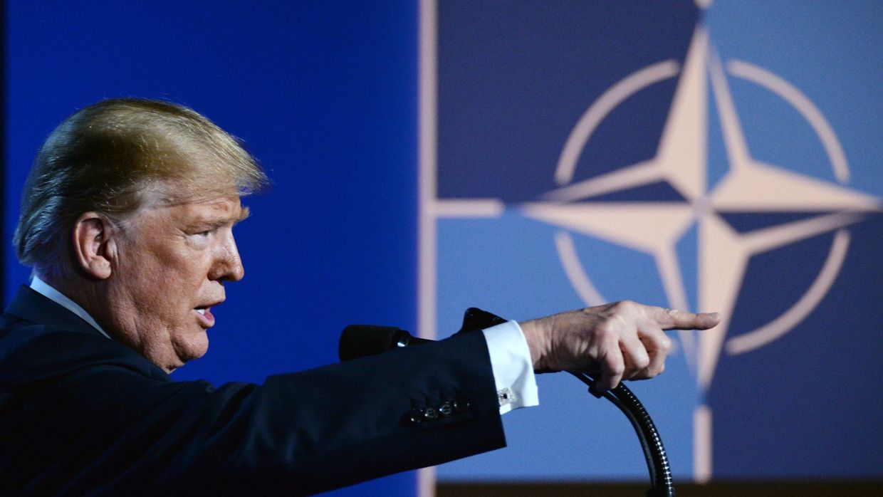 Пресс-конференция президента США Дональда Трампа на саммите НАТО 12 июля 2018 года
