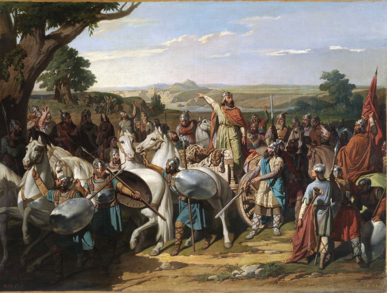 Король Дон Родриго в битве при Гуадалете, 1871 год