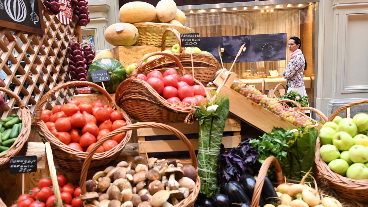 Открытие ярмарки отечественных фермерских продуктов в ГУМе