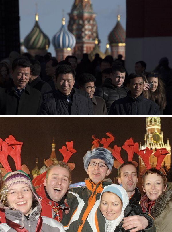 Туристы на Красной площади
