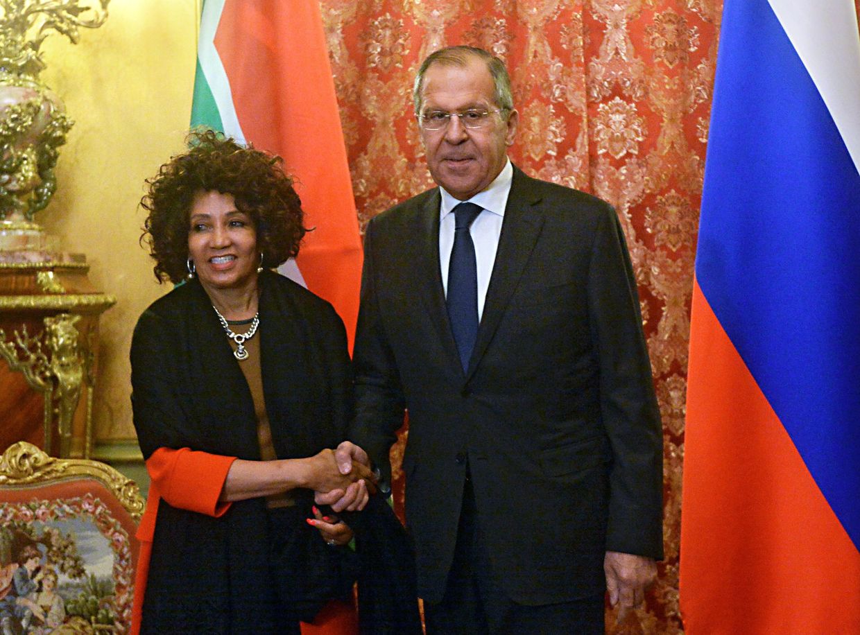Встреча глав МИД РФ и ЮАР С. Лаврова и Л. Сисула