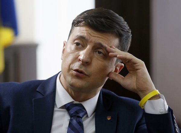 Украинский актер Владимир Зеленский на съемочной площадке фильма в Киеве