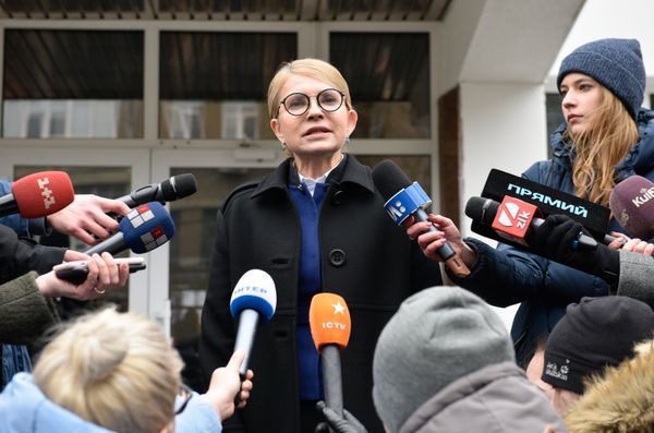 Брифинг кандидата в президенты Украины Ю. Тимошенко