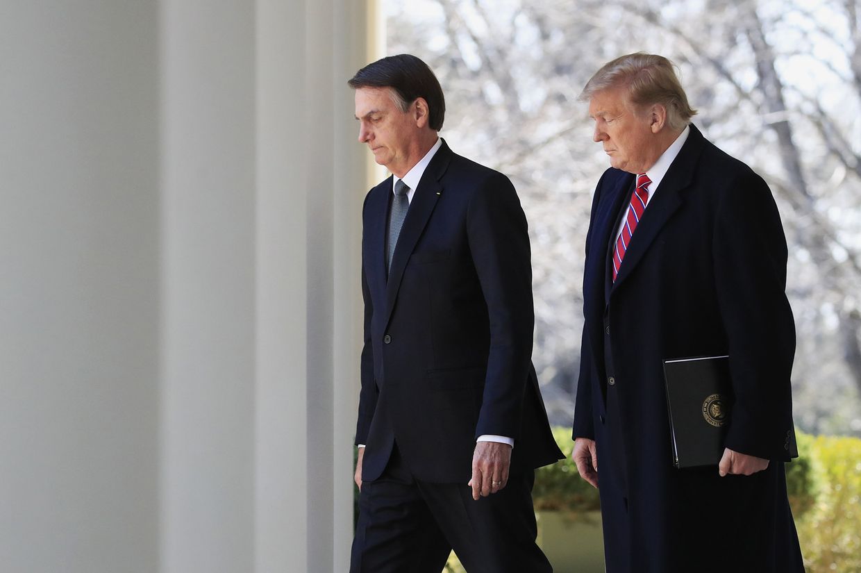 Президент Бразилии Жаир Болсонару и президент США Дональд Трамп
