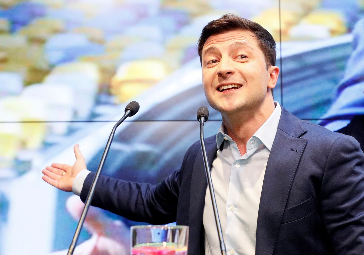 Кандидат в президенты от партии Слуга народа Владимир Зеленский