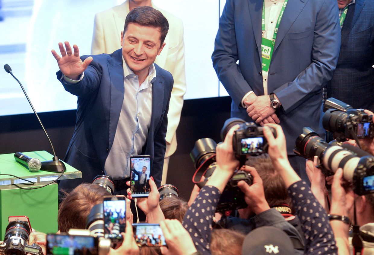 Кандидат в президенты от партии Слуга народа Владимир Зеленский
