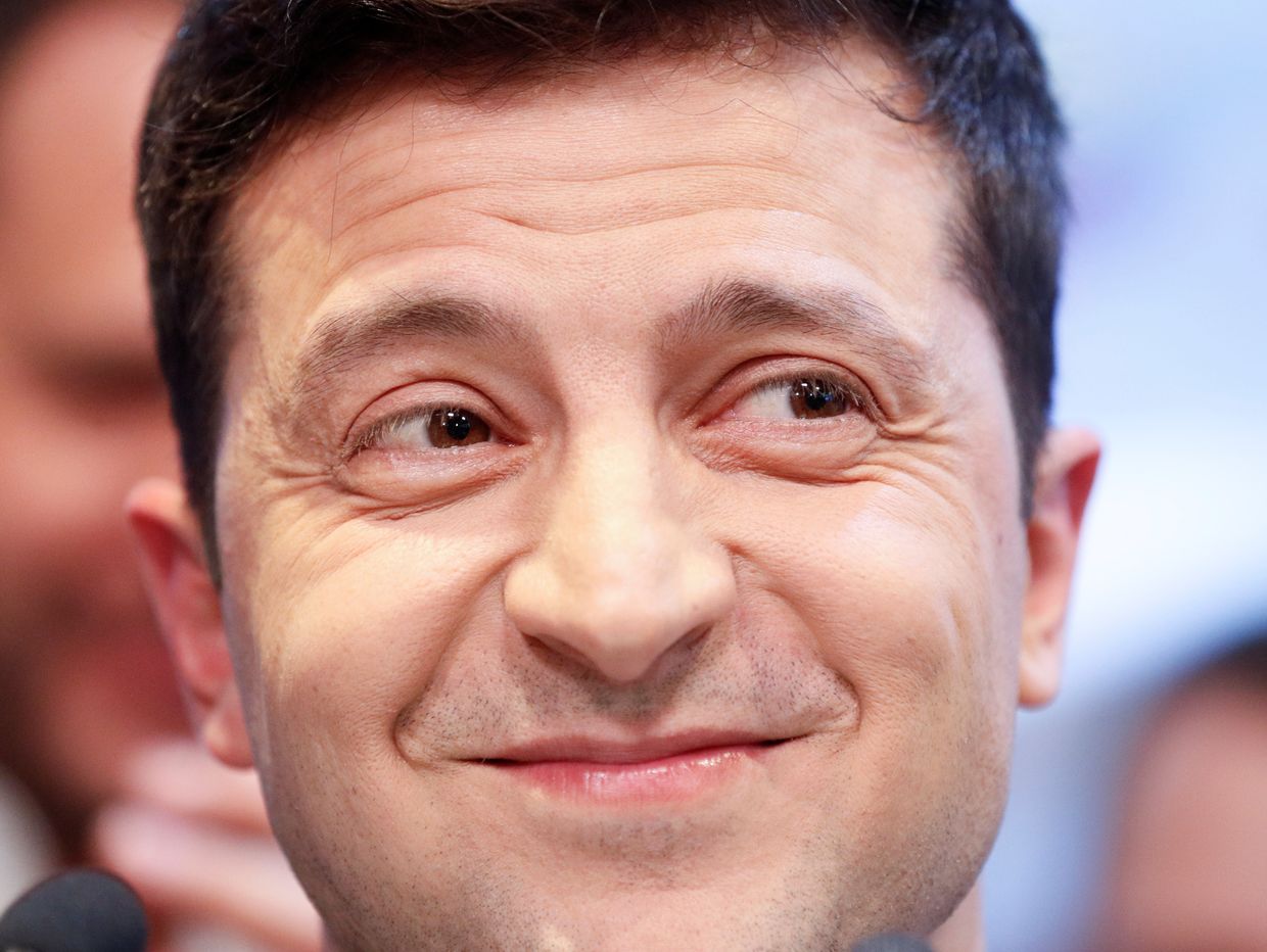 Кандидат в президенты от партии Слуга народа Владимир Зеленский